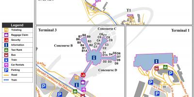 બેન gurion એરપોર્ટ ટર્મિનલ 3 નકશો